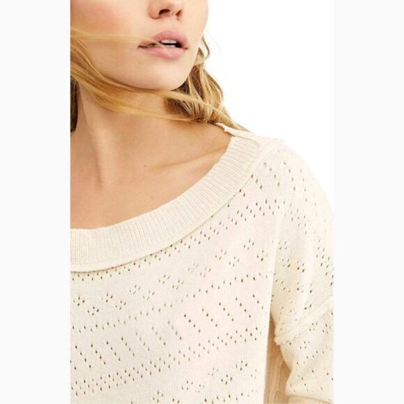 Free People Sandcastle Crop Sweater Size Small - Picture 2 of 12